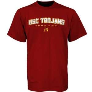 USC Trojans Cardinal Bevel Square T shirt  Sports 