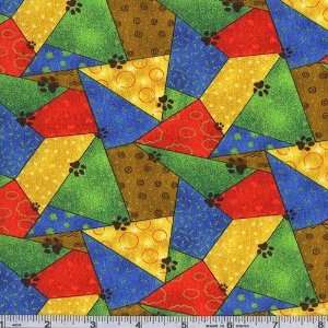  45 Wide Doggie World Geometrics Primary Fabric By The 