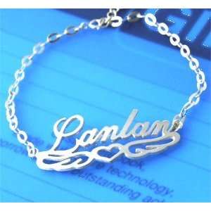  Personalized 925 Silver Name Bracelet Anklet Any Language 