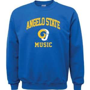  Angelo State Rams Royal Blue Music Arch Crewneck 
