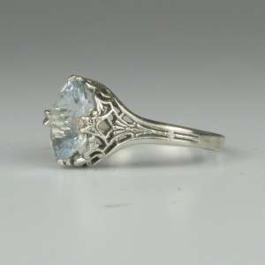 WHOLESALE Edwardian Inspired Sterling Silver Filigree Ring 2ct 