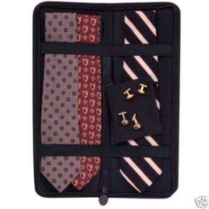 TRAVEL ACCESSORIES BLACK TIE CASE   HOLDS UP TO 6 TIES  