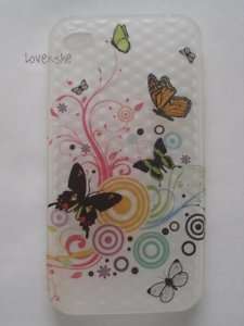     TRANSPARENT WHITE SILICONE RUBBER CASE COVER SKIN BUTTERFLY  