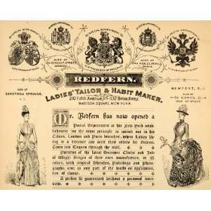   Ad Redfern Tailor Habit Maker Clothing Store Women   Original Print Ad