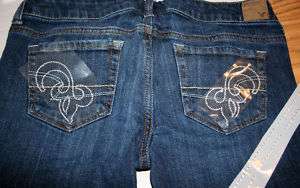 Rhinestone Iron On Transfers Blue Jean Pocket Design  