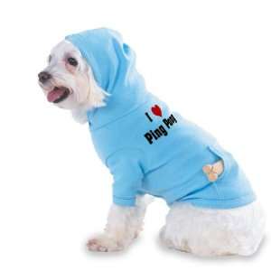  I Love/Heart Ping Pong Hooded (Hoody) T Shirt with pocket 