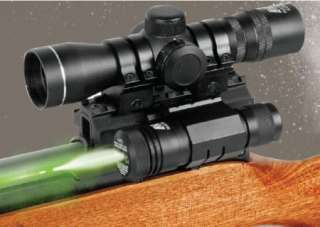 4x30mm Scope and Green Laser Sight Combo Kit with Tri Rail Mount 