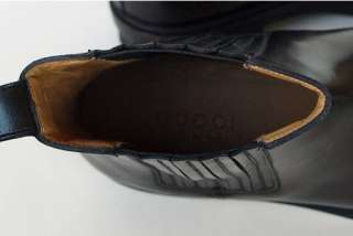 GUCCI New Mens Black Logo Ankle Shoes Boots sz 6.5   7  