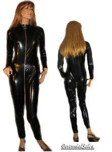 New Shiny Wet Look Black Long Sleeved Catsuit Pick Size  