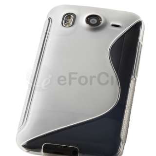 For HTC Inspire 4G Clear White Rubber Skin Soft Gel TPU S Line Wave 