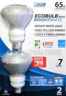   FEIT ECOBULB 15 Watt/65W CFL Bright White 3500K Flood Light Bulb B R30