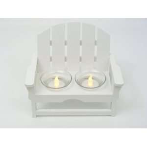 Nantucket Beach Chair for Two Candle Holder with 2 Flickering 