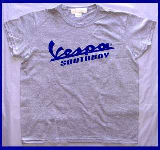 New Womens Vespa South Bay Gray Tee T Shirt Scooter  