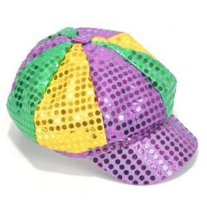 New   22Mardi Gras Clr Sequin Newsboy Hat Case Pack 24 by DDI  