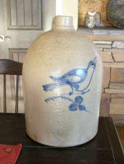 Late 1800s Pennsylvania Bluebird Crock  
