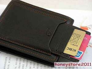   real genuine Leather Wallet Pockets Card Clutch Cente Bifold Purse W01