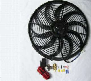   16 Curved Blade Reversible Cooling Fan 2500cfm + 185 Degree Relay Kit