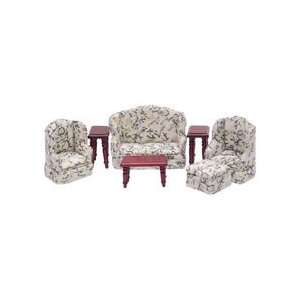 Miniature 1/2 Inch Scale 7 Pc. Floral Living Room Set sold at 