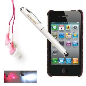   Snap On Case+ Pink iPhone Compatible Ear Buds + 3 in 1 Capacitive