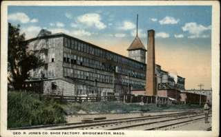 BRIDGEWATER MA Jones Shoe Factory Old Postcard  