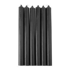  Candles   A Set of 6 Black Bistro Style Dinner Candles 