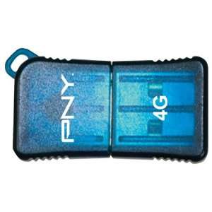  PNY P FDU4GBSLK/BLU EF MICROSLEEK ATTACHE USB DRIVE (4GB 