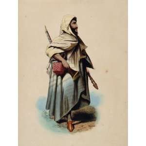  1843 Print Costume Ethnic Bedouin Arab Man Africa   Hand 