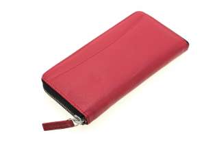 Ladies Zip Around Leather Wallet Red  