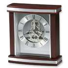 goldia Templeton Rosewood and Silver Finish Quartz Table Clock