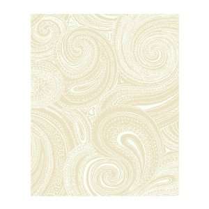   Silhouettes Swirling Paisley Wallpaper, Beige/Cream