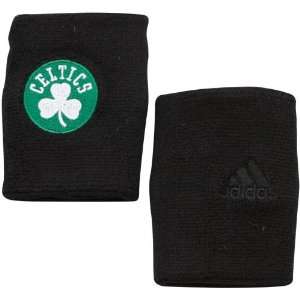   Boston Celtics 2 Pack Black Terry Cloth Wristbands