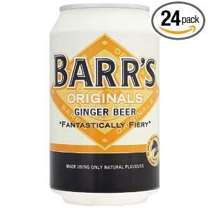 Barrs Originals Soft Drink, Ginger Beer, 330 ml Can (Pack of 24)