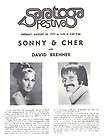 sonny cher 1973 saratoga festival flyer handbill expedited shipping 