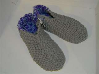 Hand Knit Slippers, Many Colors Wool or Phentex Style#1  