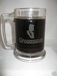 personalized glass beer mugs groomsmen/ brides maids  