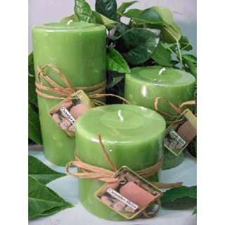  Cucumber Melon Scented Round Pillar Set of 3 (13,16 and 23 