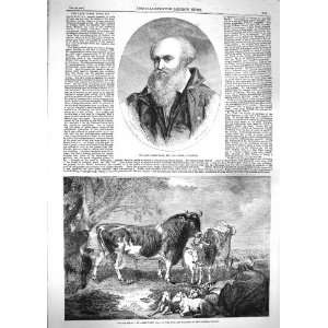    1859 PORTRAIT JAMES WARD CATTLE GOATS FARM ANIMALS