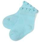 Jefferies Socks Organic Cotton Scalloped Anklet   Aqua, 1 3 Months