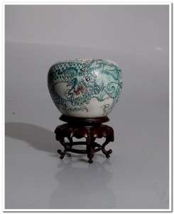 CHINESE Antique small Dragon pot on fine wooden base  