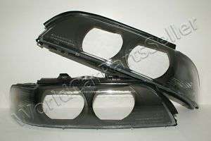 97 00 BMW 5 Series E39 HeadLight Glass Lens Smoke PAIR  