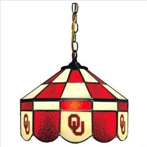   OKL NCAA Oklahoma Sooners 14 Executive Style Stained Glass Swag Lamp