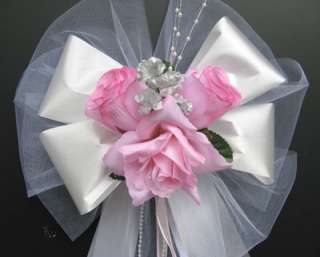 vase table arrangement and pew bow will be made with your choice of 