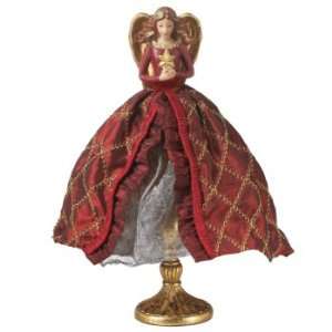 Pack of 2 Burgundy Angel Christmas Table Top Decorations   Unlit 