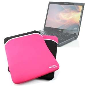  DURAGADGET Lightweight Black & Pink Reversible Laptop Case 