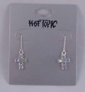 TWO PAIR STAR & CROSS EARRINGS BY HOT TOPIC #E1049/50  