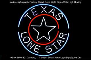 TEXAS LONE STAR Circles LOGO BEER BAR NEON LIGHT SIGN  