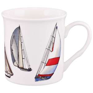 NEU Motivbecher Segelboot Fine Bone China, 1. Wahl  