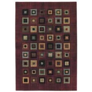     Grid Block Area Rug   78 x 1010   Red