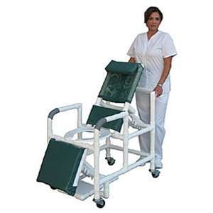  Reclining Shower Chair with Sliding Footrest and Deluxe 