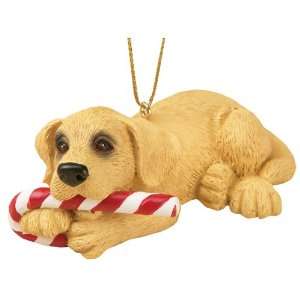   Retriever Dog Candy Cane Ornament by Big Sky Carvers